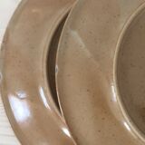 Lot of 6 plates dessert sandstone from Brenne France vintage 70s