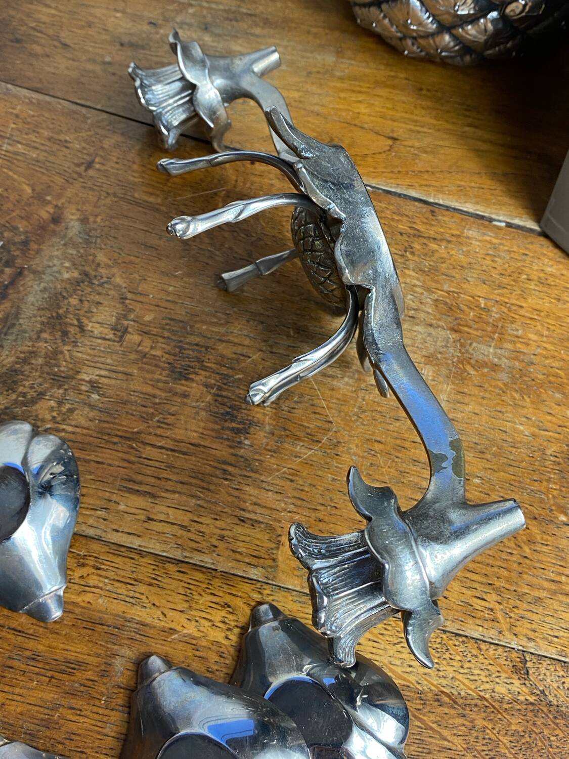 Flower candle holders, lotus ashtray with removable petals, 1960s.