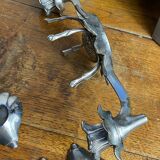 Flower candle holders, lotus ashtray with removable petals, 1960s.