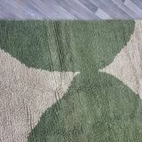 Tapis Vert et blanc fait à la main 200x100cm