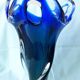 Blue glass vase in Murano style
