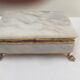 Lot of white marble object - 2 boxes and 1 candlestick