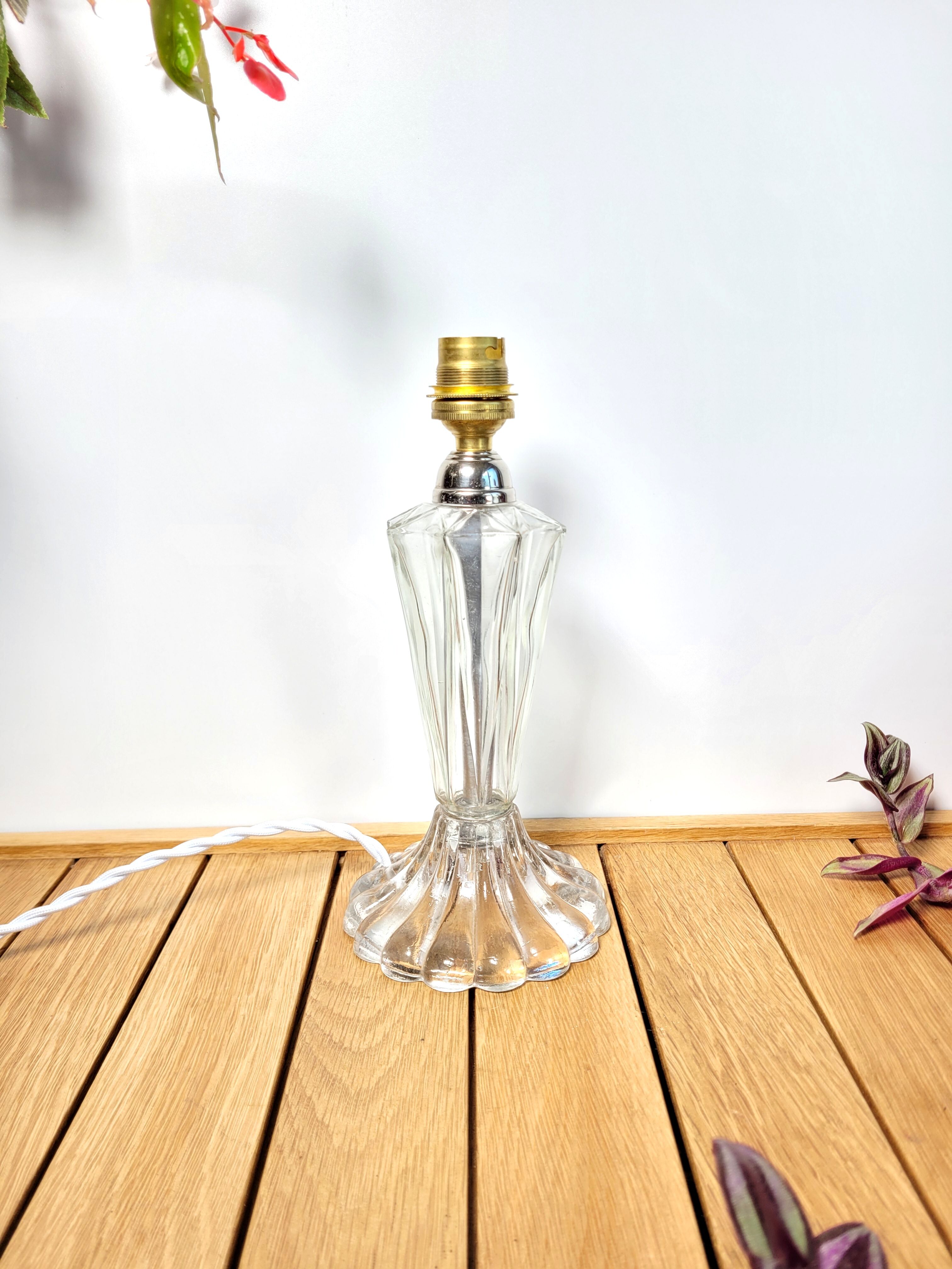 Complete vintage glass lamp stand