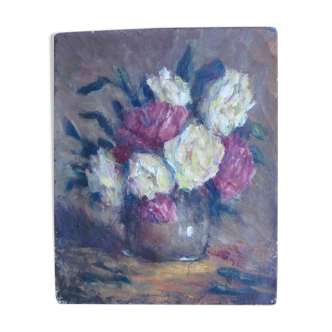Tableau - bouquet de renoncules - XIXeme