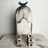 Surrealist box in painted terracotta