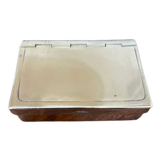 Boîte coffret métal argenté
