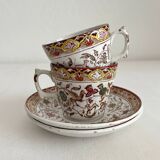 2 polychrome ironstone coffee cups Choisy le Roi