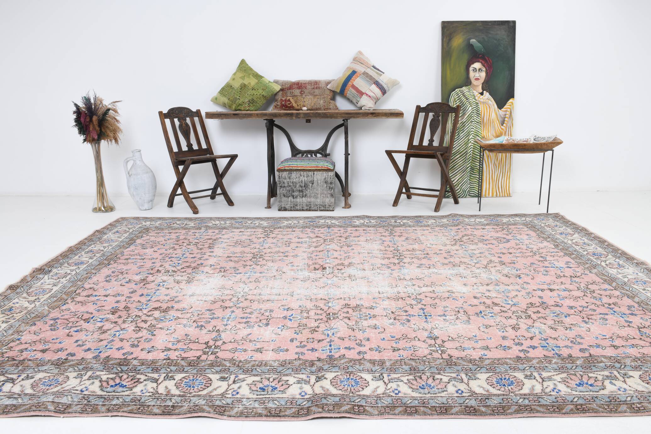 8x11 Blush Pink Oversize Persian Rug, 247x349Cm