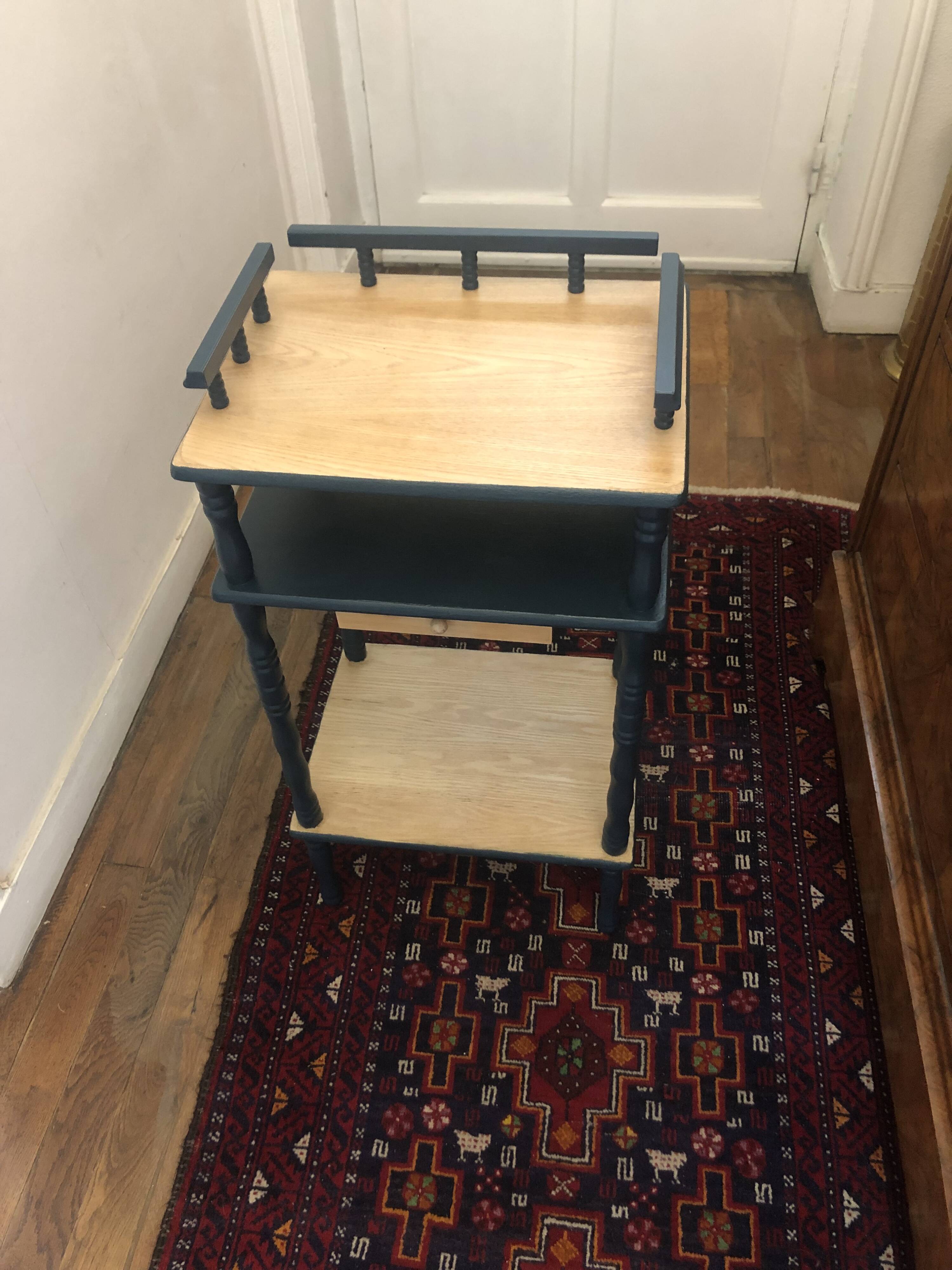 Telephone table, freestanding shelf