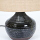 Rare, handcrafted Robert “Rob” Bentsen ceramic table lamp with a jute lampshade / Mid-century Danish modern design / 1960s / 1970s
