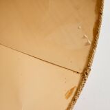 Oak and brass floor lamp