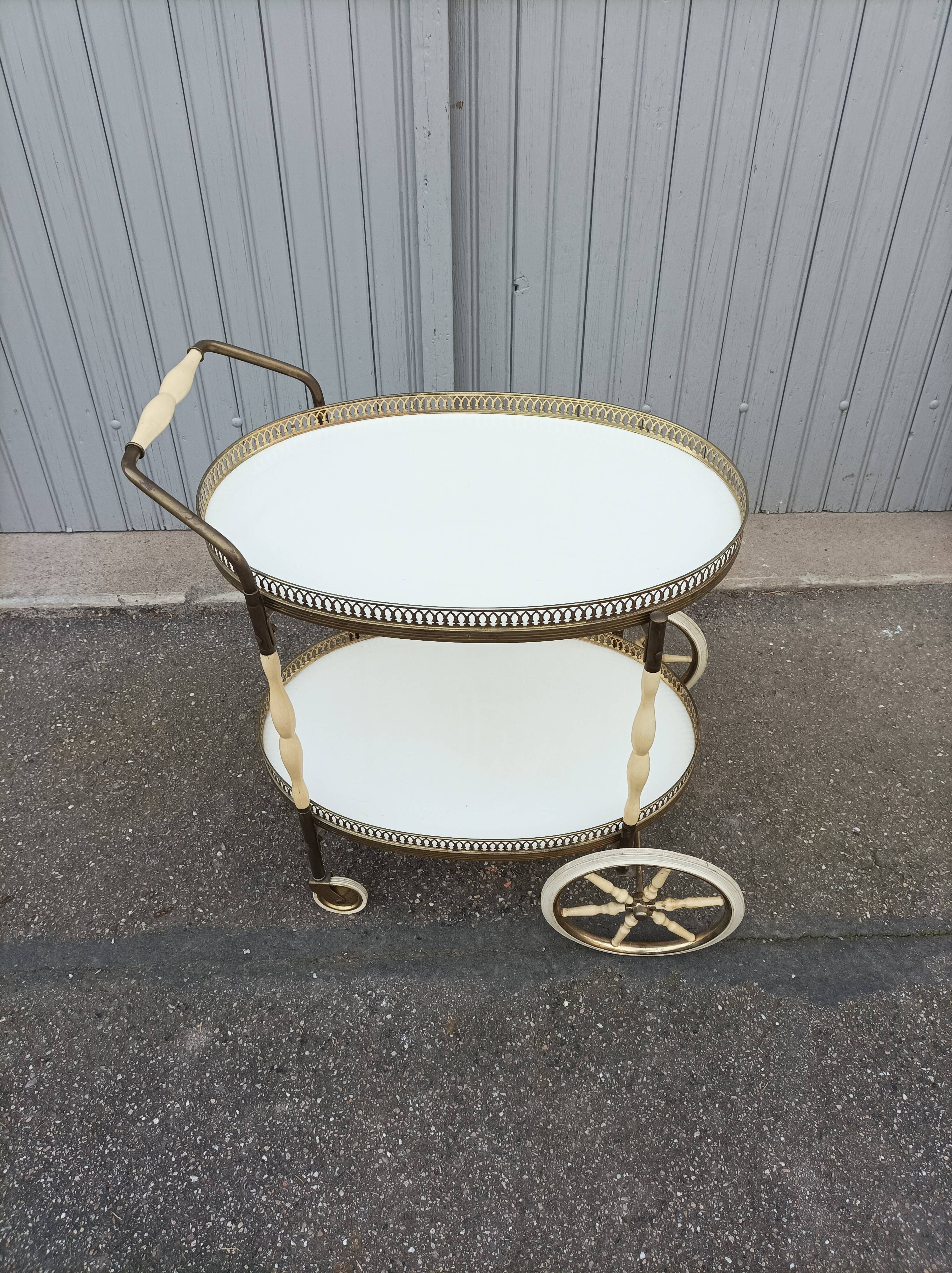 Vintage ivory and brass service