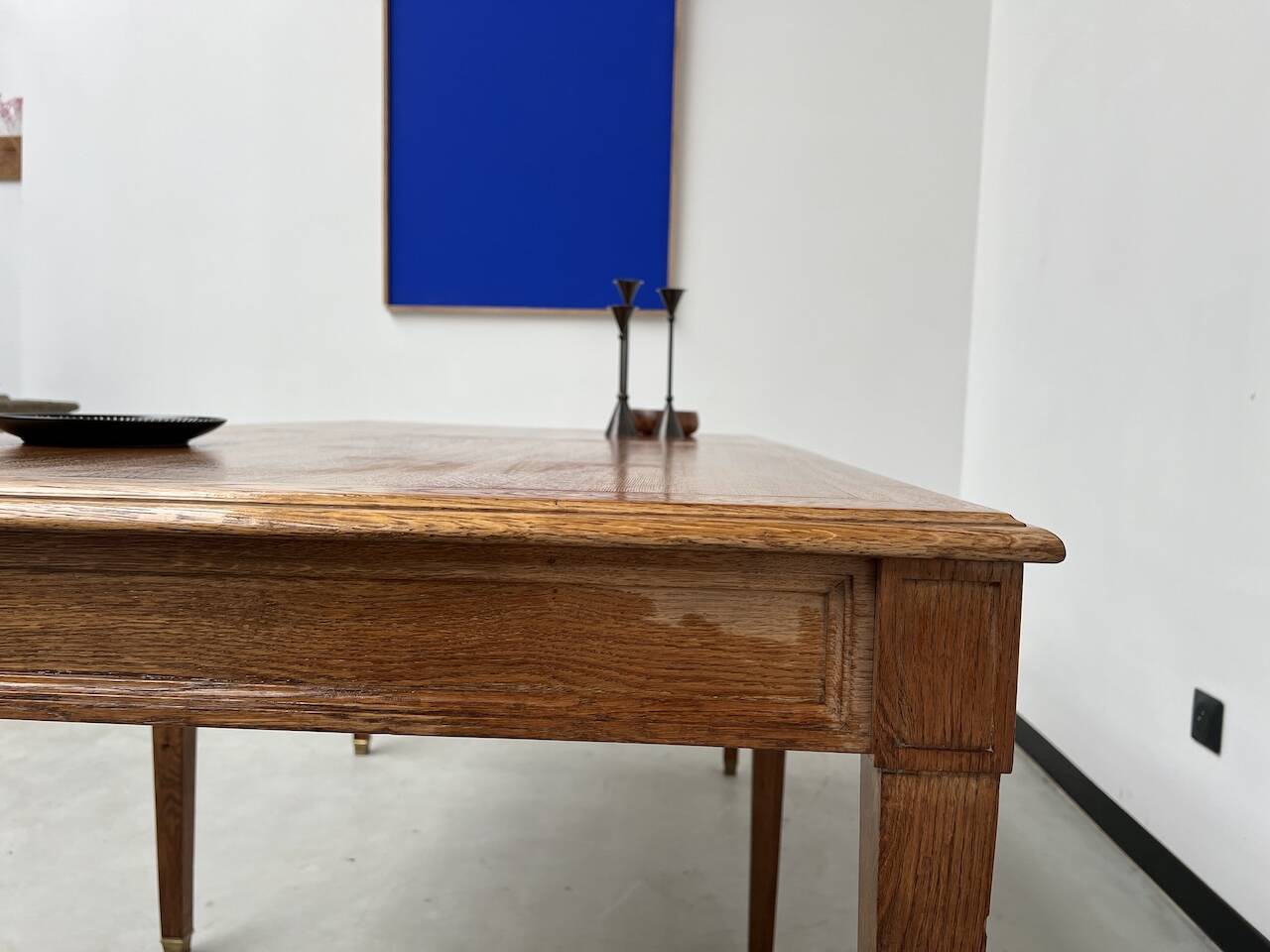 Small old oak farm table with 6 legs