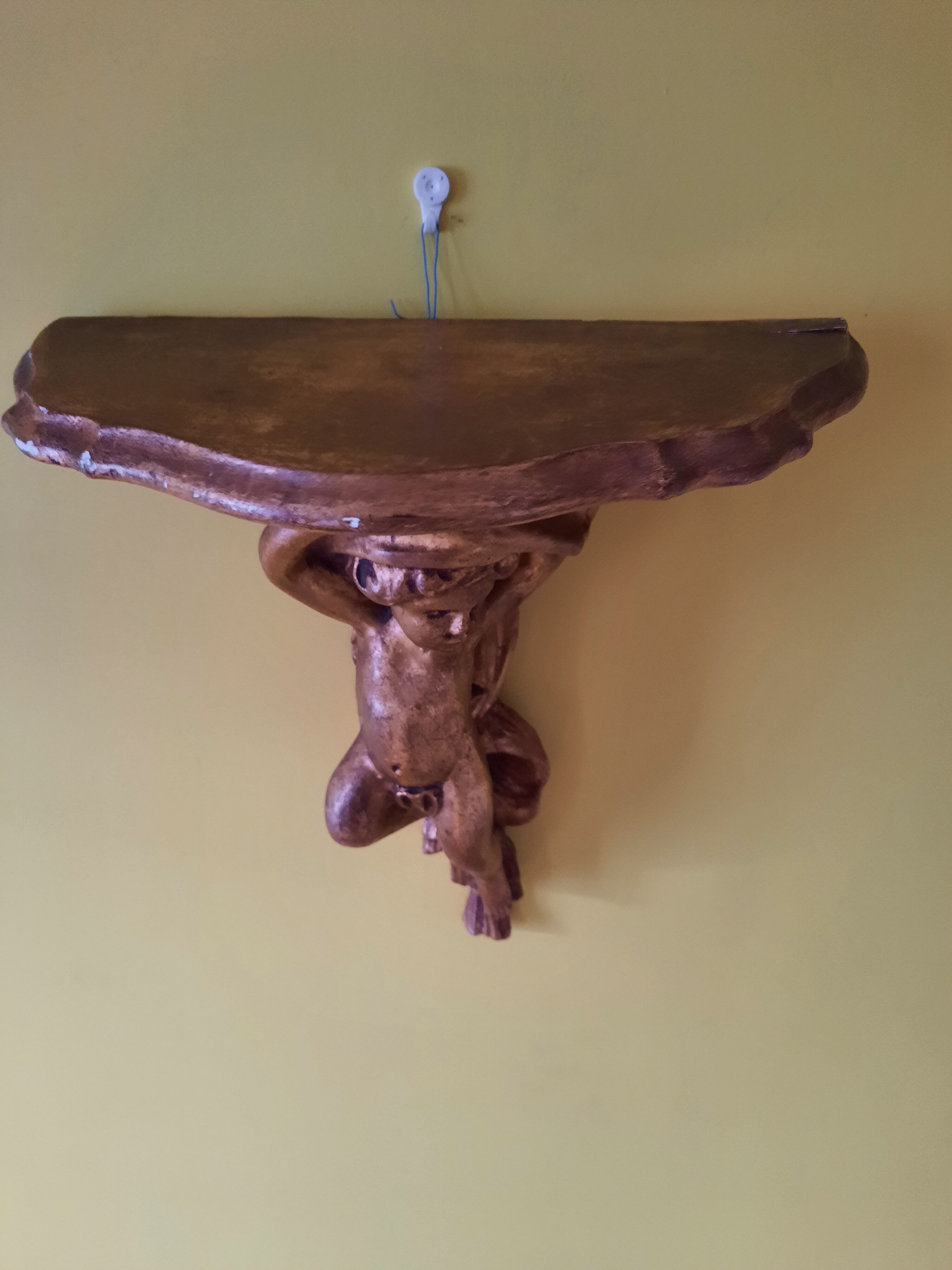 Gilded wood applique console