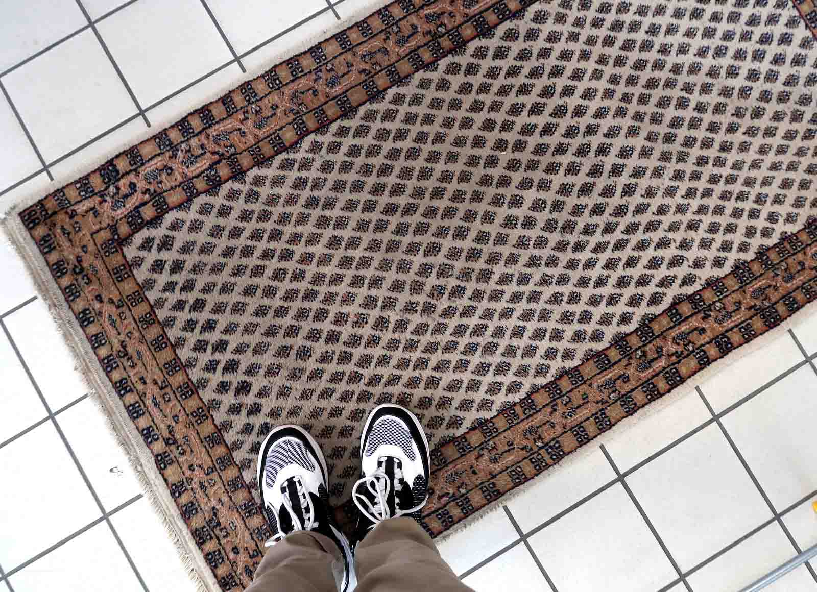 Vintage Indian carpet Seraband handmade 89cm x 160cm 1970s