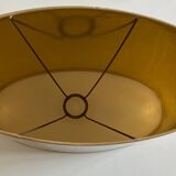 Oval lampshade hot water bottle lamp lacquered cardboard lined with gold 1970