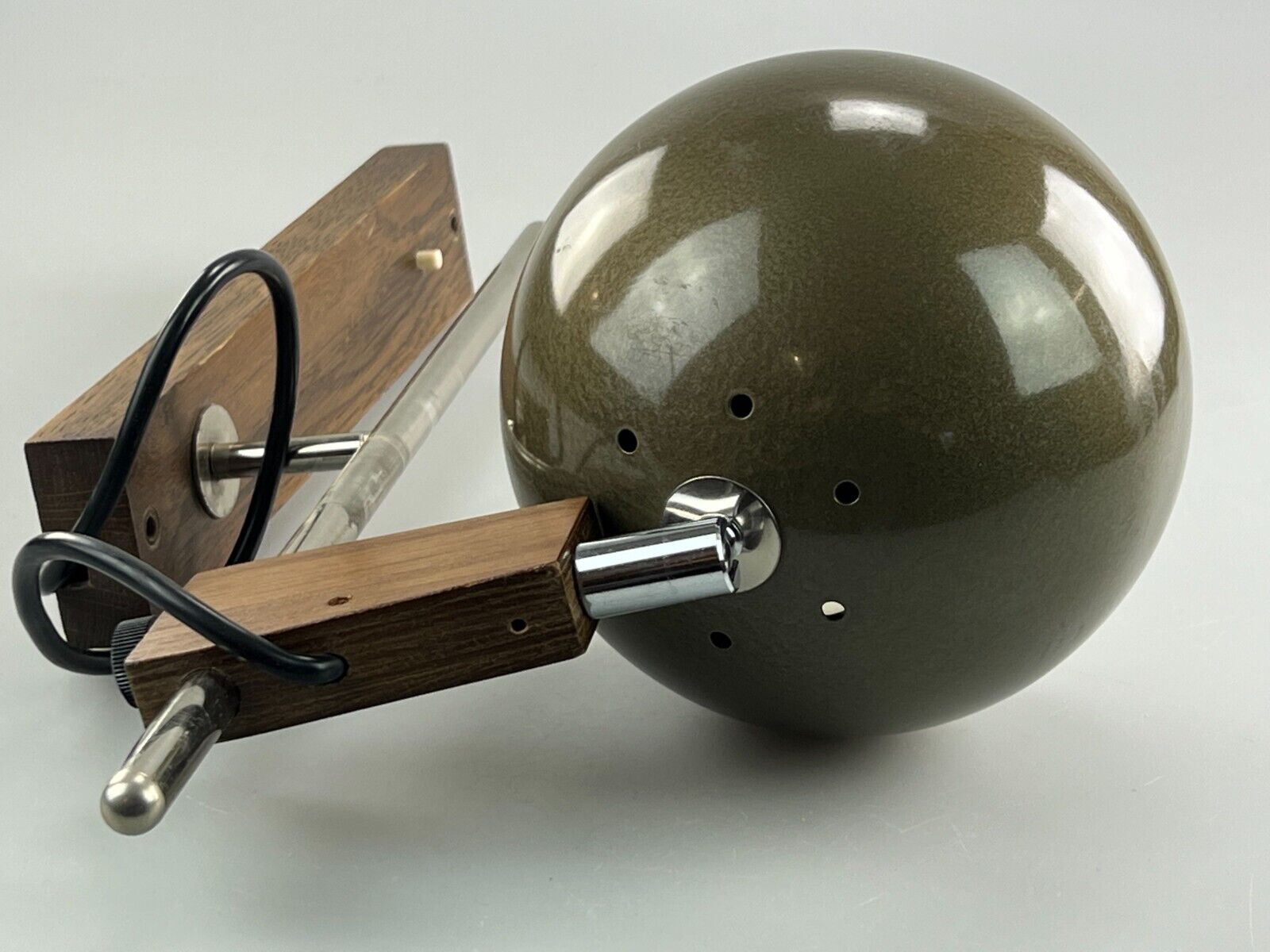 60s 70s lamp fixture wall sconce temde lighten teak space age design