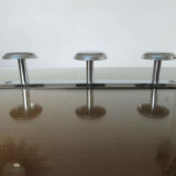 Coat rack in chromed metal, 3 hooks 70s