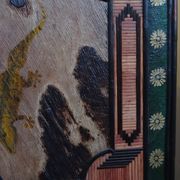 Bali furniture (sideboard) in polychromed banana leaves 54 x 91 x 38 cm