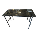 Metal and tinted glass desk