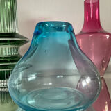 Série de 4 vases vintage en verre coloré