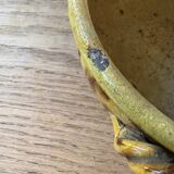 Cache pot en céramique vintage oreilles tressées