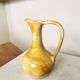 Handmade Ceramic Pitcher: 1970s LKC Pottery, Yellow Brown Glaze
