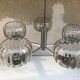 Chandelier 5 arm chromed metal old  70s vintage