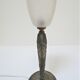 Lampe art déco bronze patine gris argent