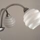 French Art Deco chandelier in silver-finished brass with 5 lights, Clichy white glass 4456.