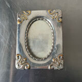 Art nouveau metal silver plated picture frame