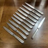 Set of 11 French Art Deco silver plated knives