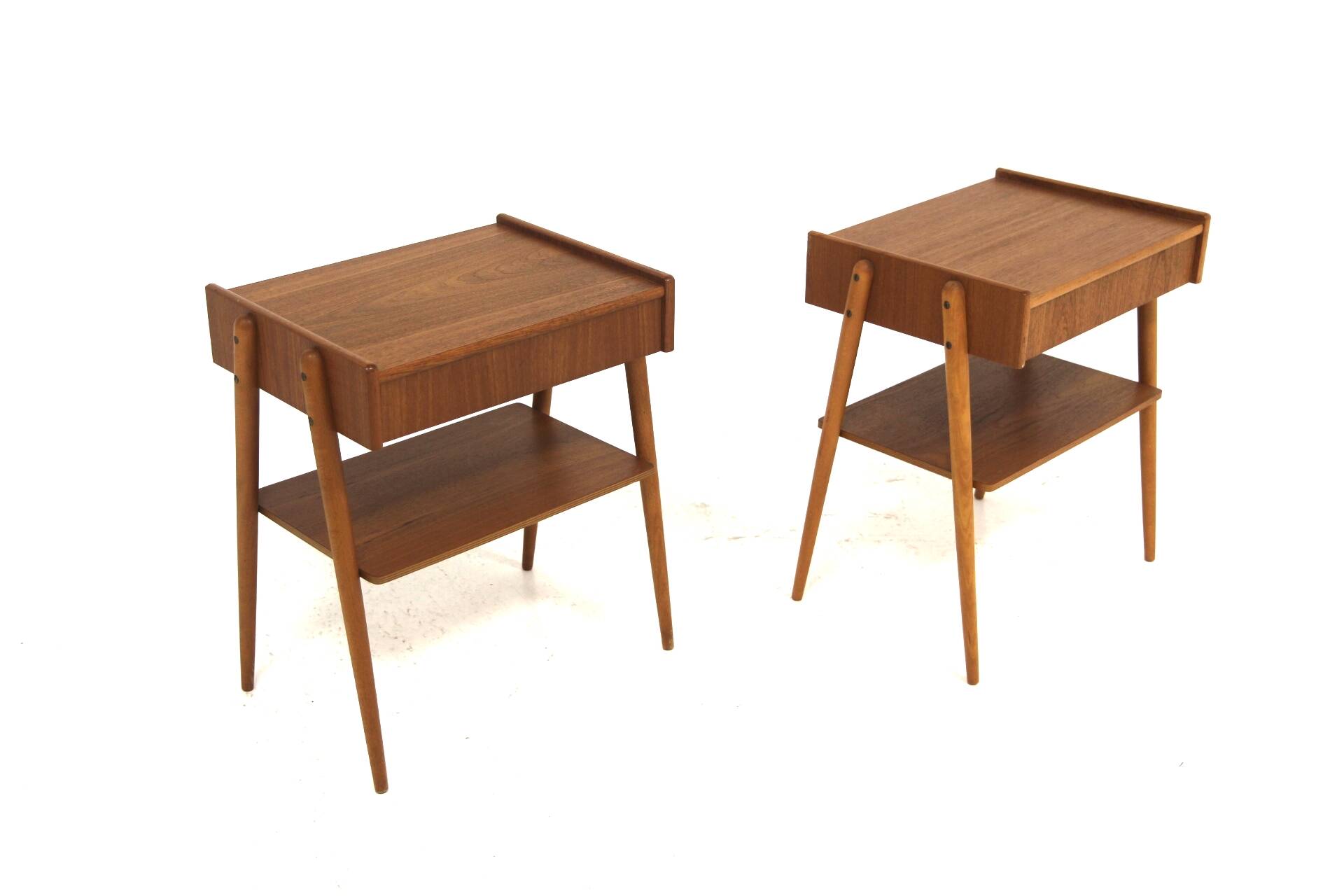Set of 2 Scandinavian teak bedside tables, Carlström, Sweden, 1960