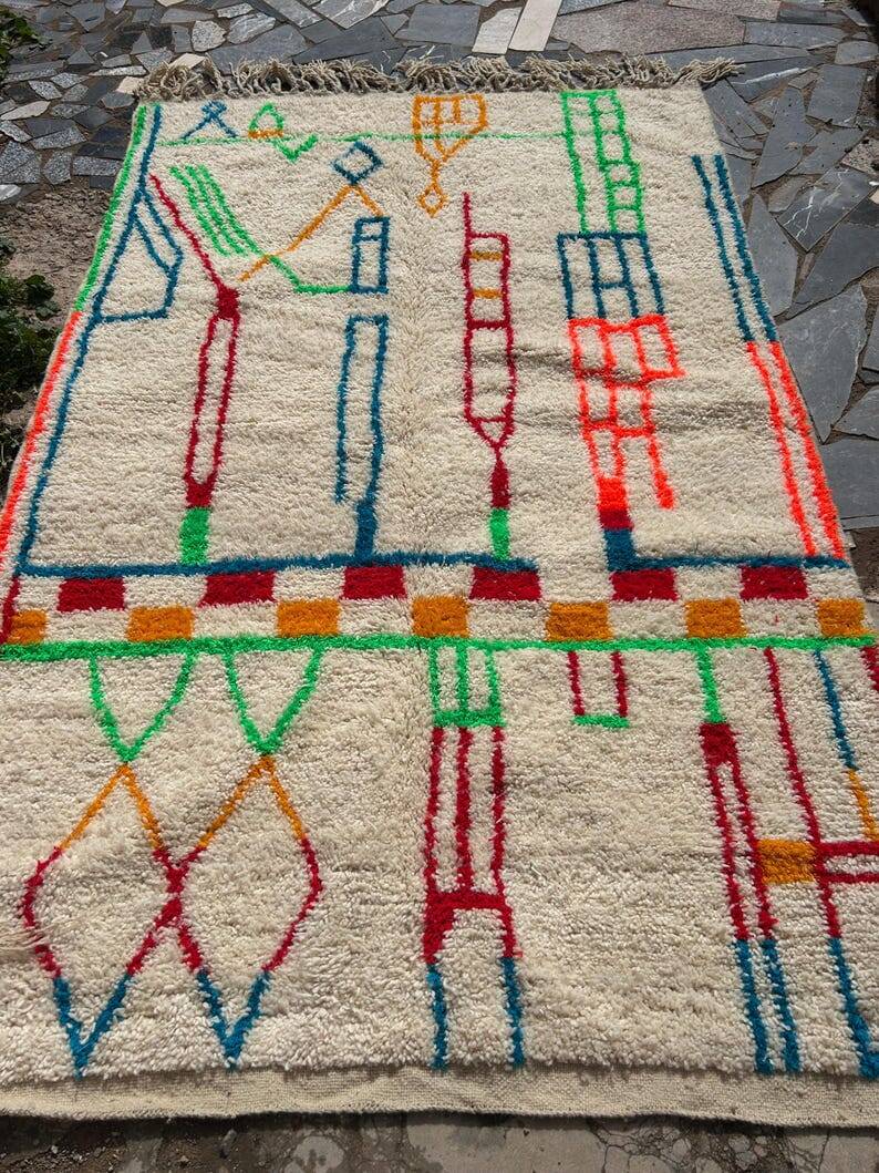 Handmade Berber rug / Azilal rug made in traditional Morocco 1.5/2.5 m