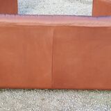 Pair of armchairs and De Sede sofa in cognac leather from the 70s/80s
