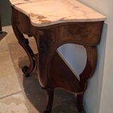 Console Napoleon III mahogany, pink marble top