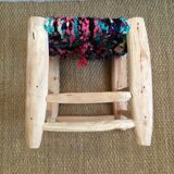 Stool Moroccan boucherouite colored