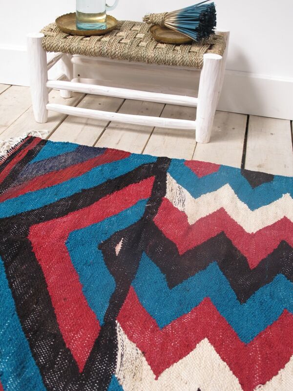 Kilim boucherouite rayé