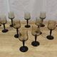 11 vintage black foot smoked twisted water glasses