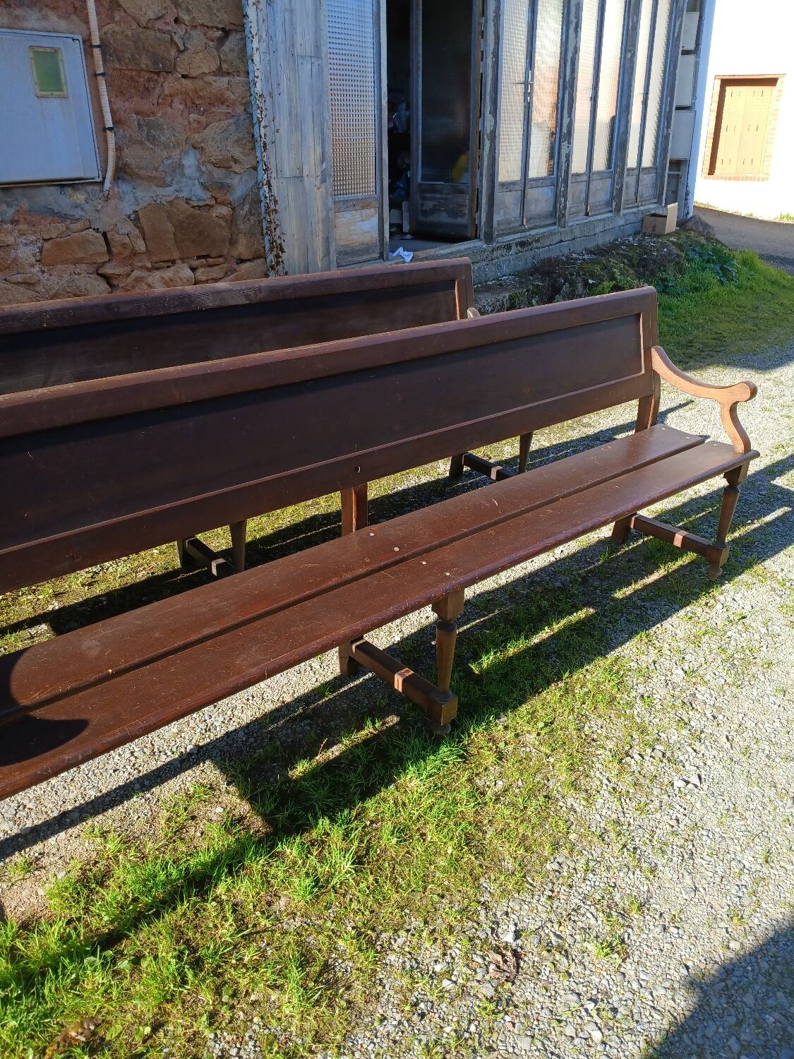 Pair of antique church pews