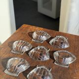 7 vintage shell-shaped bowls in Pyrex glass from France
