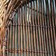 Handmade woven and dyed willow harvest basket.