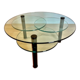 Glass coffee table and black base