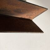 Paire de chenets modernistes mid century en fonte