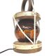 Marine lamp float amber blown glass wood and rope