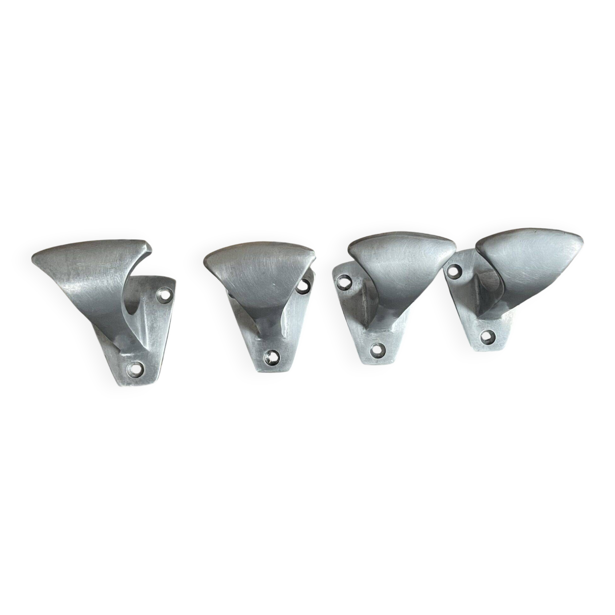 4 metal coat hooks, 1950s