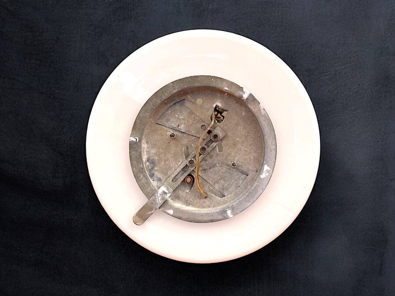 Minimalist large opaline glass flush mount ceiling lamp