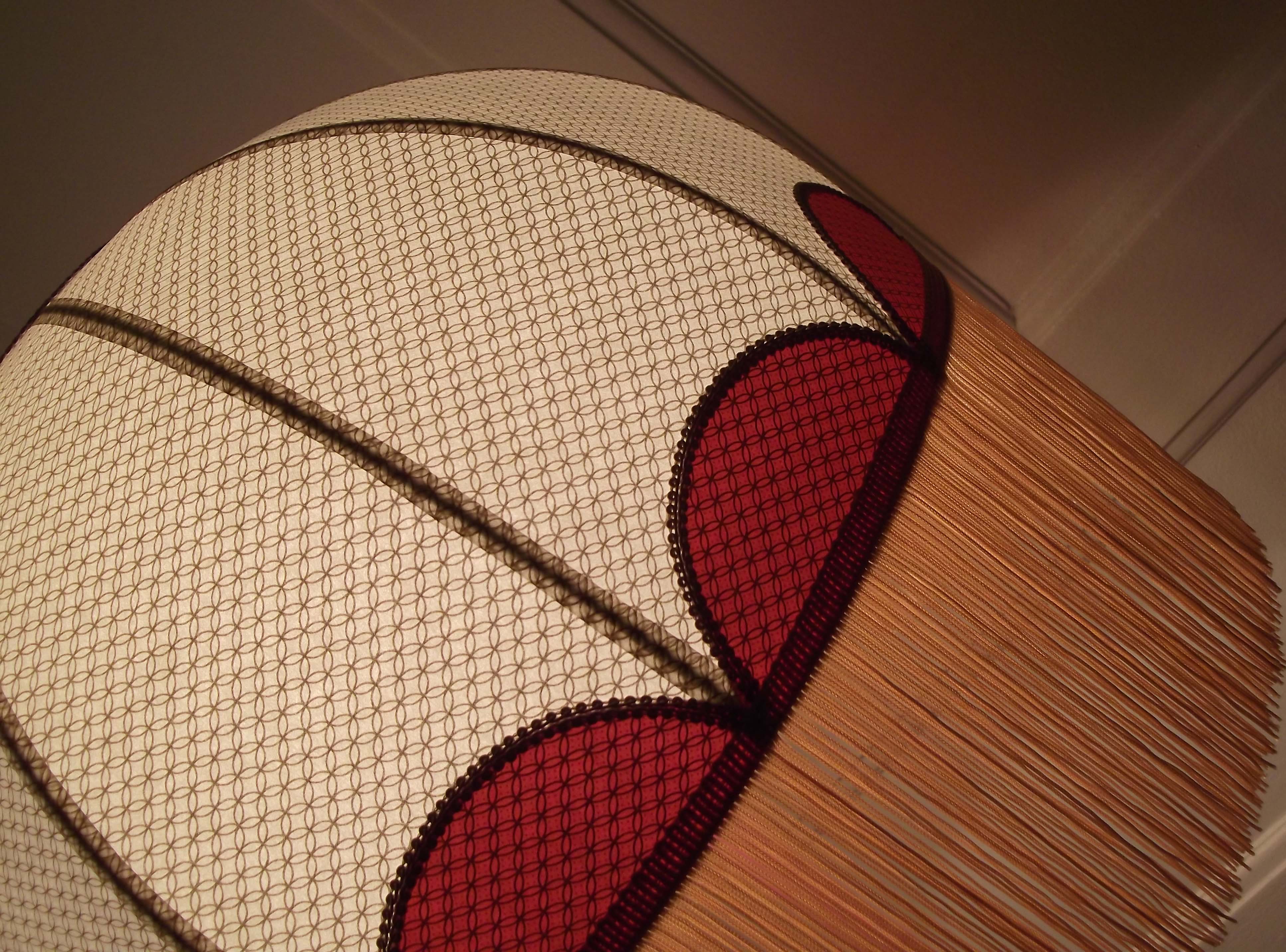 Lampshade "Vilma" in Japanese paper with fringe