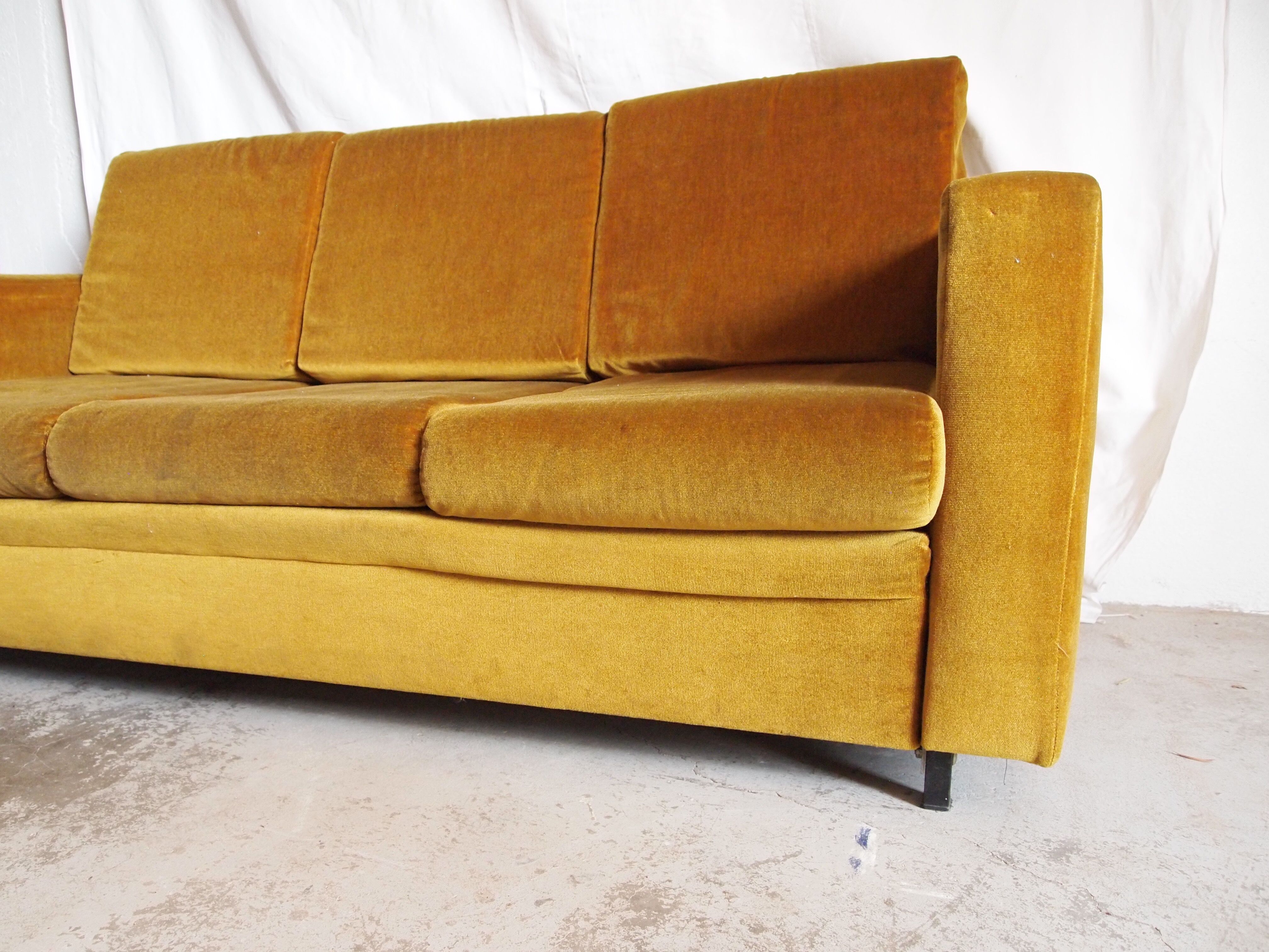 Convertible velvet sofa