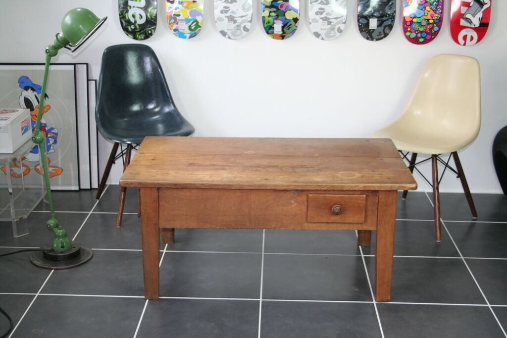 Rustic farm house table with 2 1930 drawers